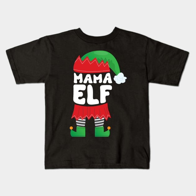 Mama Elf Christmas Kids T-Shirt by Skylane